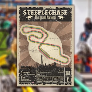SteepleChase - Blackpool Pleasure Beach | Arrow Dynamics : Rollercoaster Layout Poster