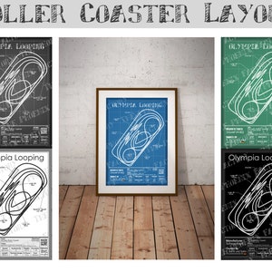 Olympia Looping - Bayerische Hütten Stahl : Rollercoaster Layout Poster