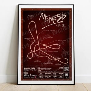 Nemmie (Secret Weapon 3) - Alton Towers | Bolliger & Mabillard : Rollercoaster Layout Poster