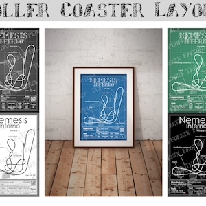 Nemesis Inferno - Thorpe Park | Bolliger & Mabillard : Rollercoaster Layout Poster