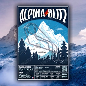Alpina Blitz - Nigloland | Mack Rides : Rollercoaster Layout Poster