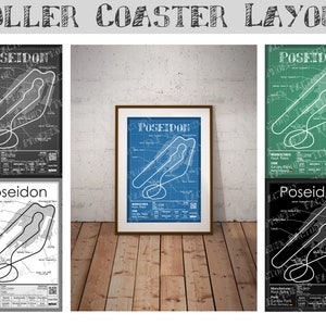 Poseidon  - EuropaPark | Mack Rides : Rollercoaster Layout Poster