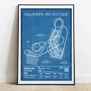 Colorado Adventure - PhantasiaLand | Vekoma : Rollercoaster Layout Poster