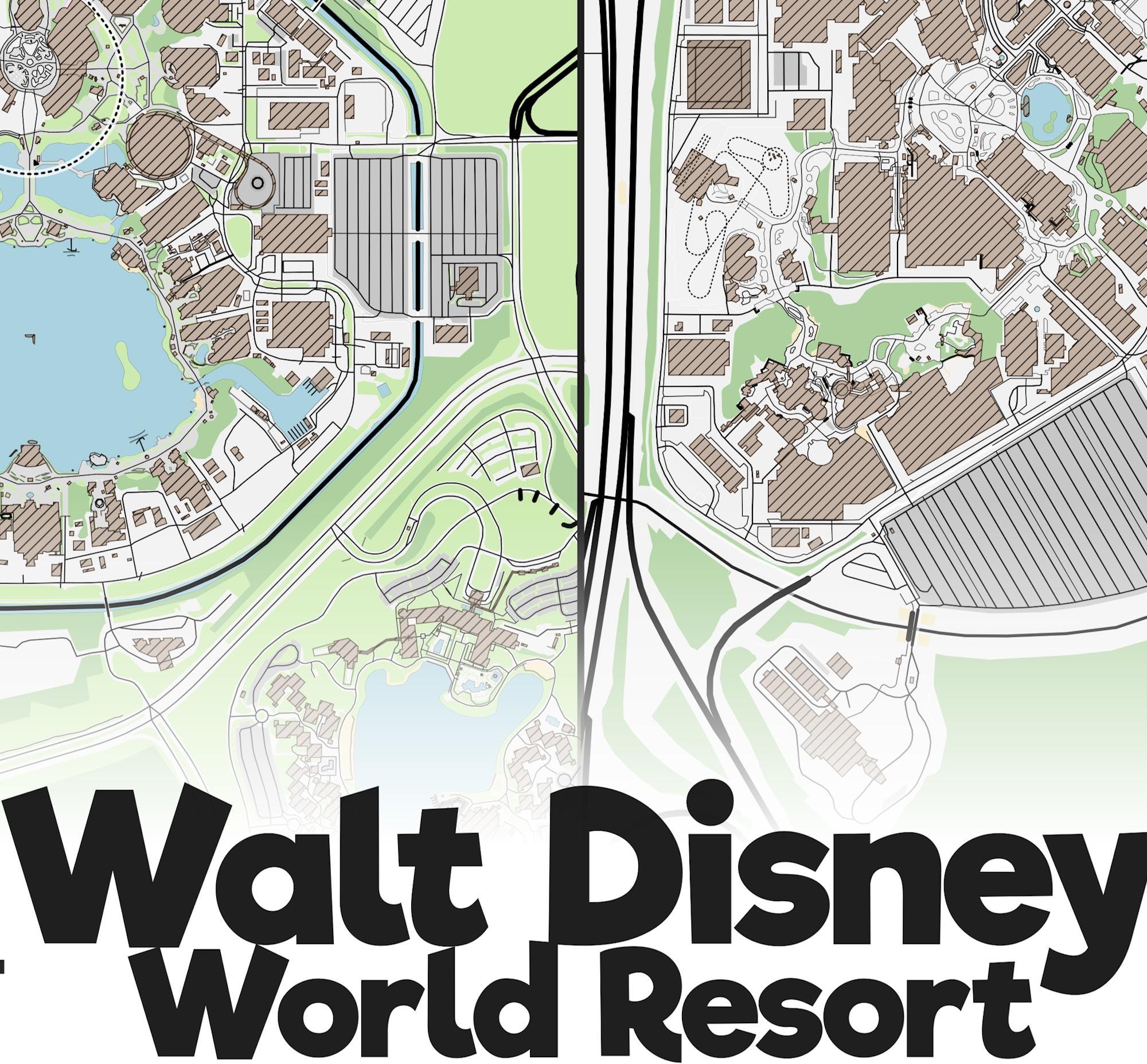 Walt Disney World Resort 地図デザイン スーツケース Walt Disney World Resort : Customizable Minimalistic Plan - Etsy