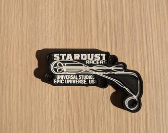 3-in-1 Badge : Stardust Racers - Universal Studios Epic Universe | Mack - Roller Coaster Magnet / Keychain / Badge