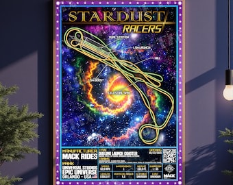 Stardust Racers - Universal Epic Universe | Mack Rides : Park Layout Poster