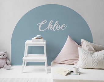 Personalized arch wall decal, single color semi-circle stickers with plain or texture finish, Custom backdrop - your text