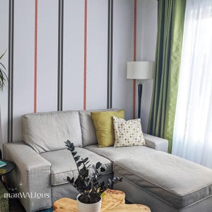 Custom Colors Stripe Wallpaper Lavender, Gray Terracotta Peel and Stick Wall Mural, Retro Abstract Lines, Personalized Wall Decor 161