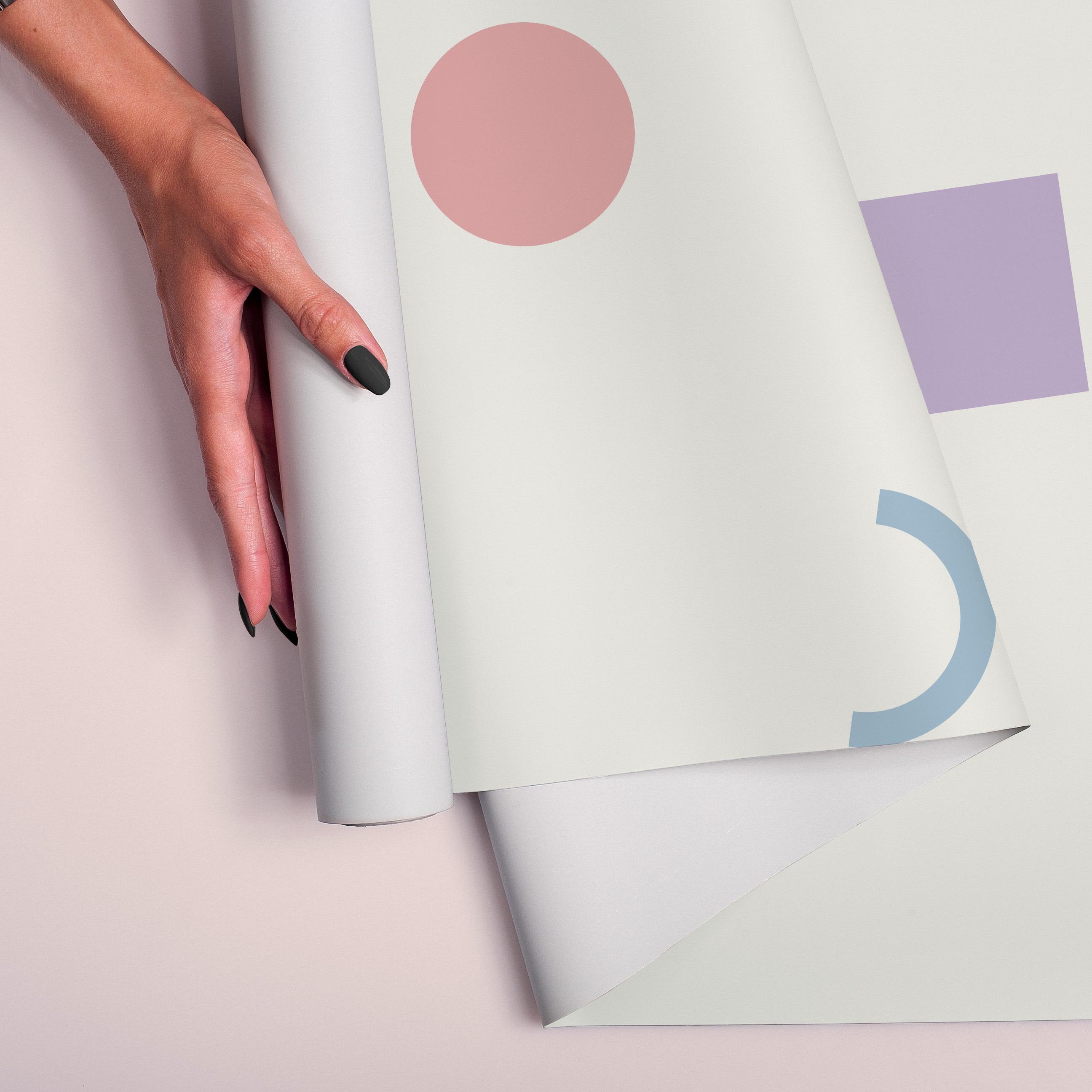Pastel Geometric Wallpaper for Kids Room, Abstract Peel and Stick Mural ...
