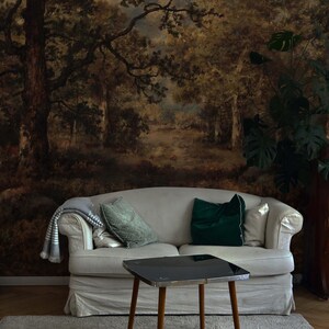 Dark forest peel and stick, Removable wallpaper, Self adhesive, Accent wall, Oil Painting, Renter friendly 18 image 2