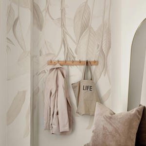 Subtle leaves wallpaper, Vintage murals, Peel and stick, Removable and renter friendly wall decor, Self Adhesive 53