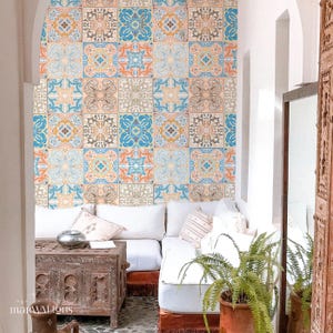 Portuguese Tiles Peel and Stick Wallpaper – Removable Wall Mural for Kitchen, Bathroom, or Living Room – Self-Adhesive Wall Art 143