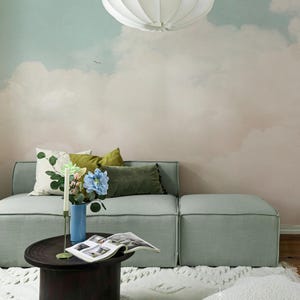 Watercolor cloud wallpaper, Stunning dreamy nursery with pastel colors, Subtle wall decor 90