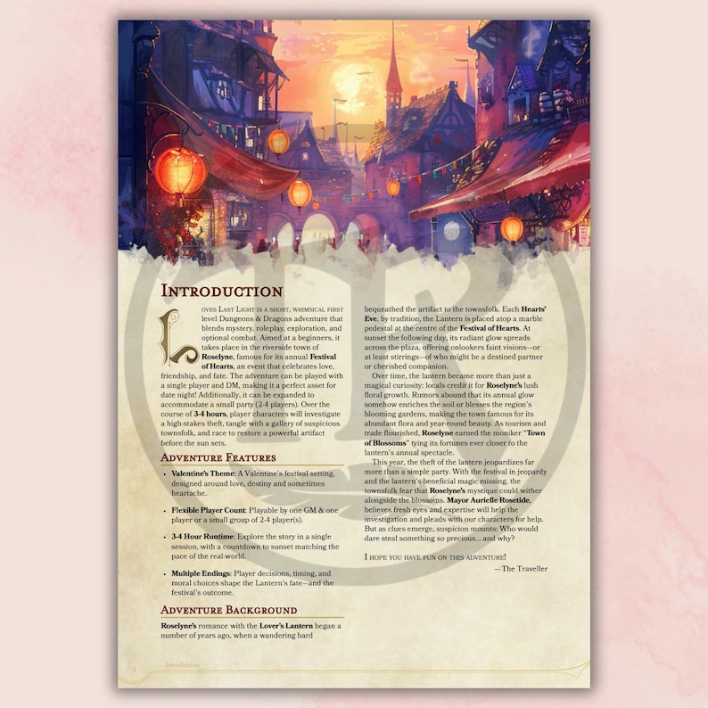 Love's Last Light - D&D D8 Night One-Shot Anfänger Adventure für 2 oder mehr | Dungeon Master-Werkzeuge | Druckbares Produkt | Paar Geschenk Bild 3