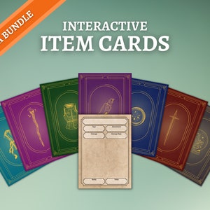 Interaktive bearbeitbare leere Elementkarten | D & D Magic Gegenstandskarten | DnD druckbare Karten
