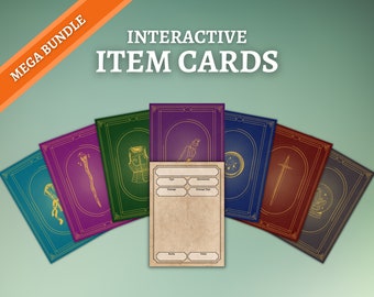 Interactive Editable Blank Item Cards | D&D Magic Item Cards | DnD Printable Cards