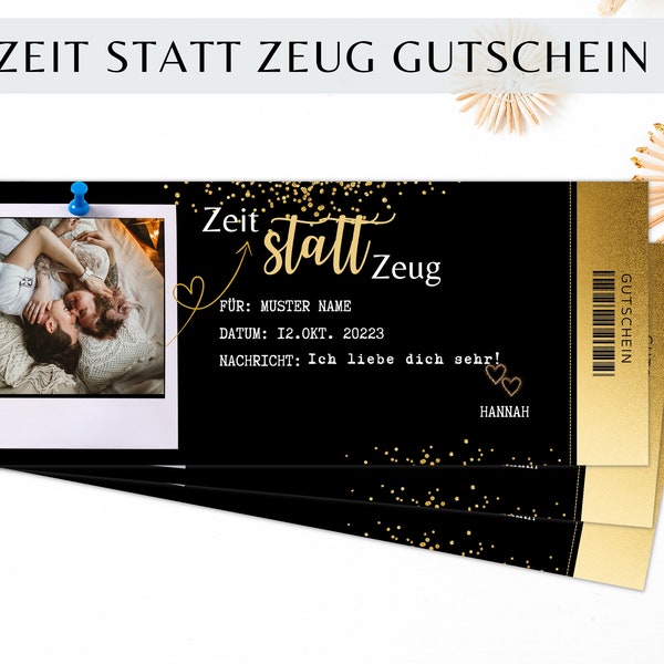 Luxus Gutschein Vorlage Zeit statt zeug Valentinstag Jahrestag Geschenk Idee für sie ihn Selber drucken Geburtstag Geschenk Personalisiert