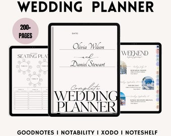 GOODNOTES 200 Pages Wedding Planner  Digital Download, PDF format, Minimalist Wedding Planner, Budget, Vision Boards, Bride Wedding Planner