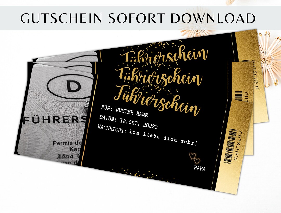 Führerschein Gutschein Vorlage Zum Ausdrucken Geburtstag 18. 21