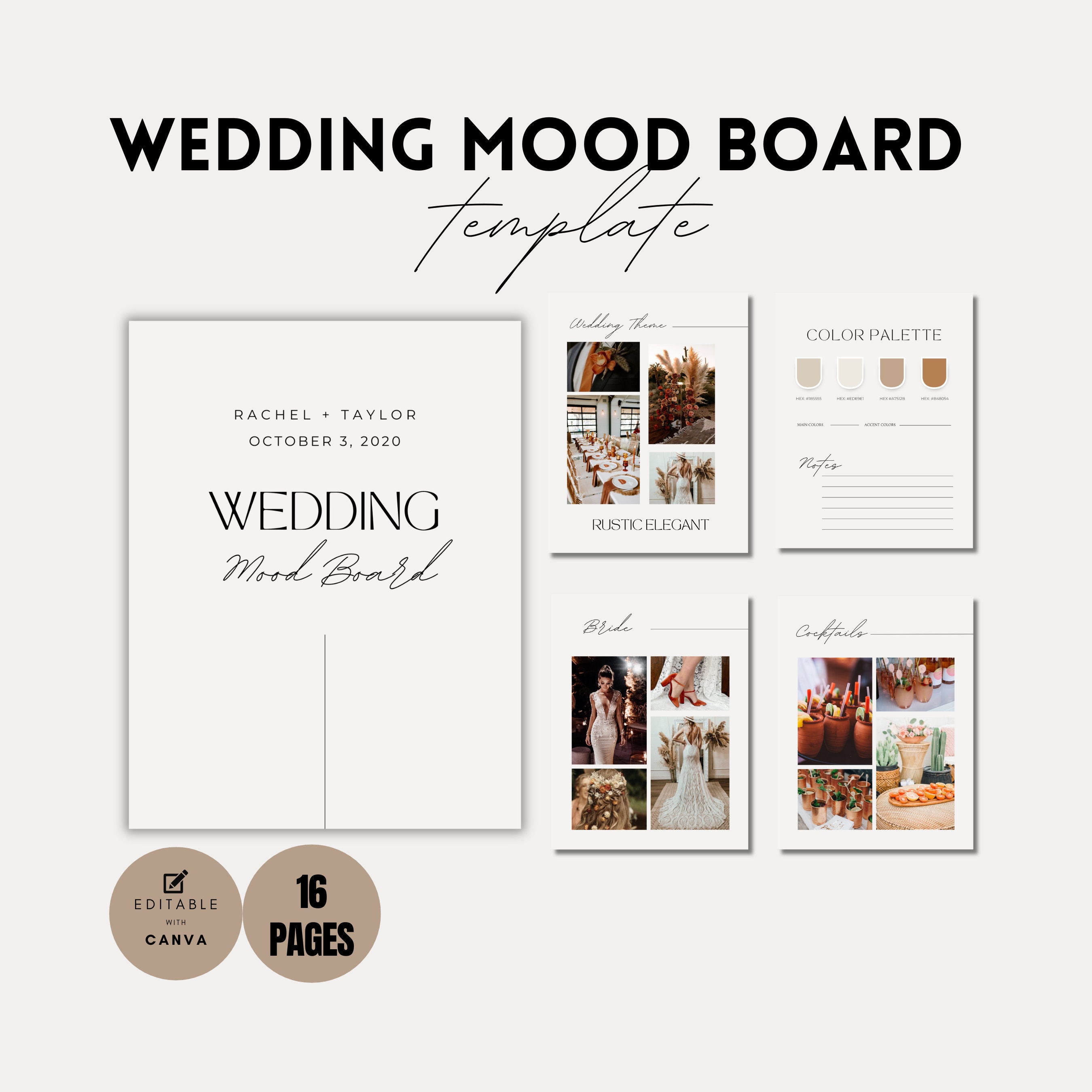 Wedding Mood Board Template Digital Wedding Planner Template Wedding Wedding Mood Board Template Digital Wedding Planner Template Wedding