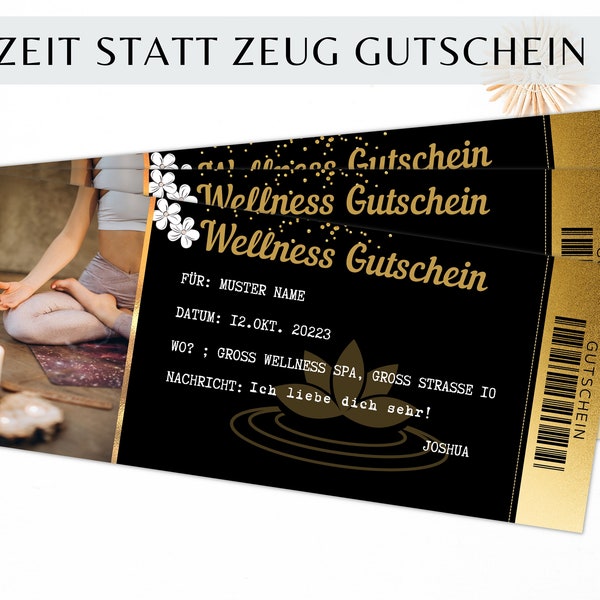 Luxus Wellness Wochenende Gutschein Vorlage Valentinstag Jahrestag Geburtstag Geschenk Idee für Freundin Freund  zum Selbstdrucken Postkarte