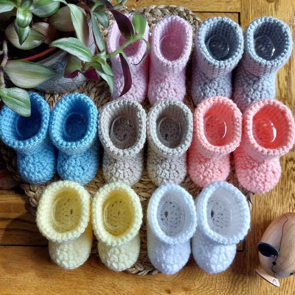 Handmade Crochet Baby Booties Great for a Baby Shower or Baby Gift