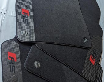 Audi Q8/Q8RS Velour Car Mats (2019-2025) with Carbon Fiber Sides