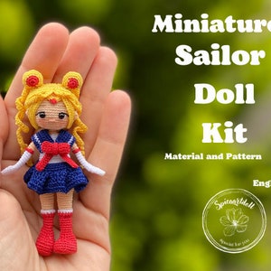 Kit de ganchillo de muñeca marinera en miniatura, kit, kit de ganchillo, amigurumi en miniatura