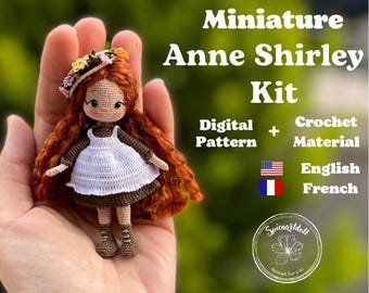 Miniature Anne Shirley Crochet Kit: Amigurumi Doll (Digital Pattern)