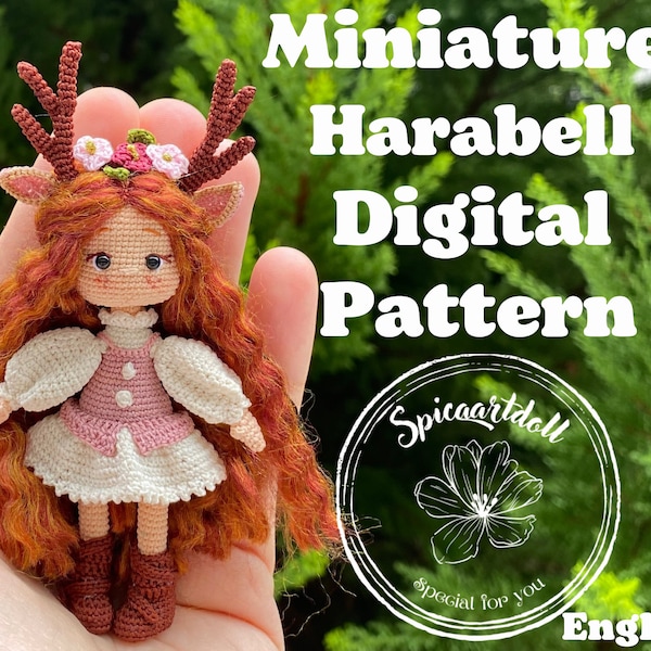 Miniature Harabell Digital Pattern, Miniature amigurumi, Micro amigurumi