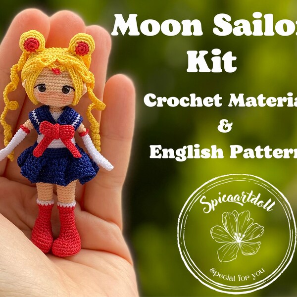 Miniature Moon Sailor Häkel Kit, Kit, Häkel Kit, Häkel Kit, Miniatur Amigurumi