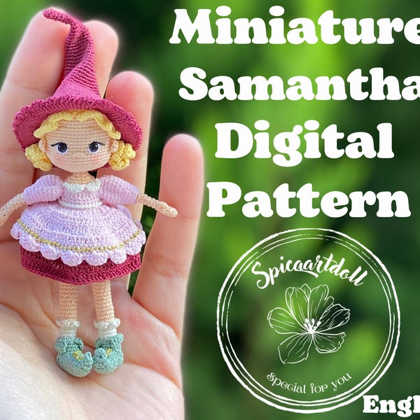 Miniature Samantha Pattern, Witch Pattern, Witch Samantha Pattern, Halloween Pattern , Digital Pattern