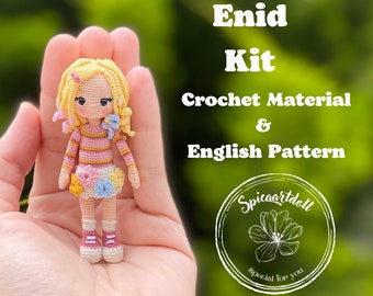 Miniature Enid  Doll crochet kit , kit , crochet kit