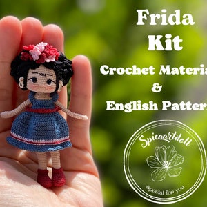 Frida Miniature Amigurumi Kit,Crochet Kit,Miniature Kit