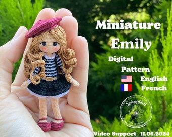 Emily Miniature Amigurumi Pattern, Amigurumi Pattern, Miniature Pattern, Doll Making, Crochet Doll Pattern