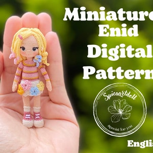 Miniature Enid Pattern, ,english pattern, miniature crochet pattern, tiny pattern , dijital pattern , mini pattern