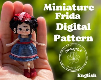 Modello Frida in miniatura, modello all'uncinetto in miniatura, modello minuscolo, modello dijital, modello mini