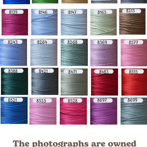 May include: A grid of thirty spools of thread in various colors, each labeled with a unique four-digit number from 8024 to 8699. The text at the bottom states: The photographs are owned by SPICAARTDOLL and cannot be used by anyone else.