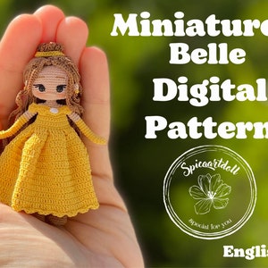 Miniature Bella Pattern, ,english pattern, miniature crochet pattern, tiny pattern , dijital pattern , mini pattern