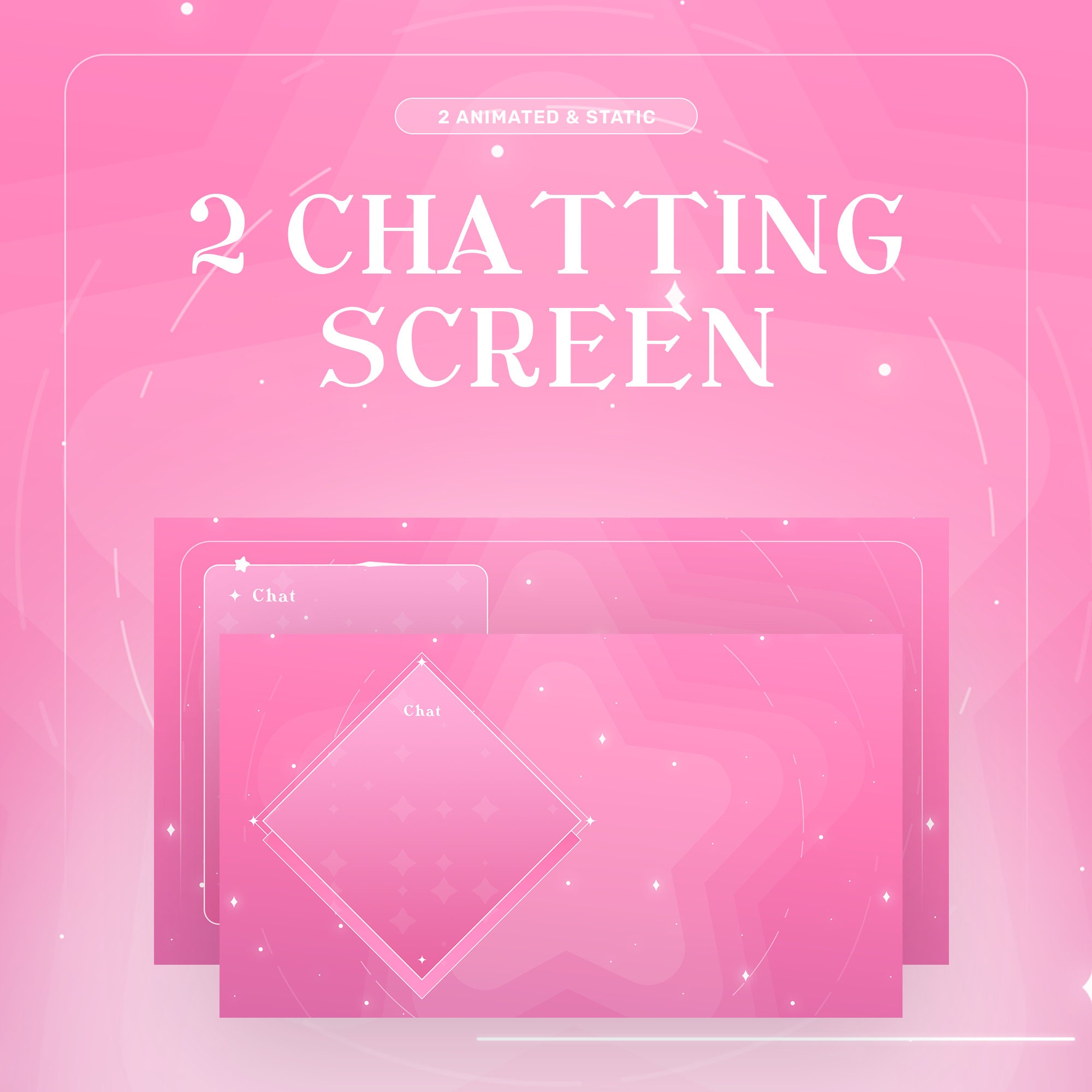 Starry Pink Animated Stream Package, Aesthetic Animated Twitch Stream ...