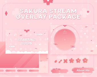 Sakura Animated Twitch Stream Overlay: Cherry Blossom Theme (Digital Download)