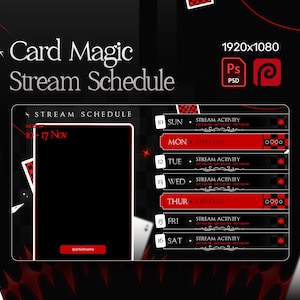 Calendrier de diffusion de Card Magic (fichiers PSD)