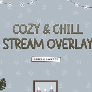 Animated Cozy Chill Stream Overlay Package Twitch, Panels, Alerts, Lofi, Nature