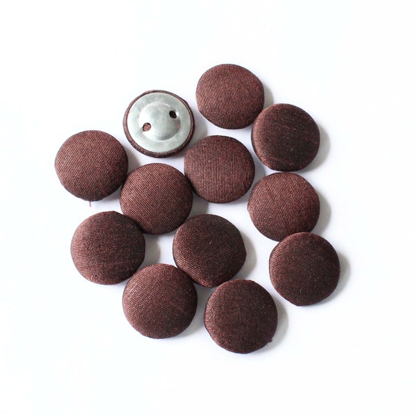 Fabric Wrapped Button Brown Handmade Round Plain Buttons for Sewing Cloth Jackets Scrapbooking Clothes Craft