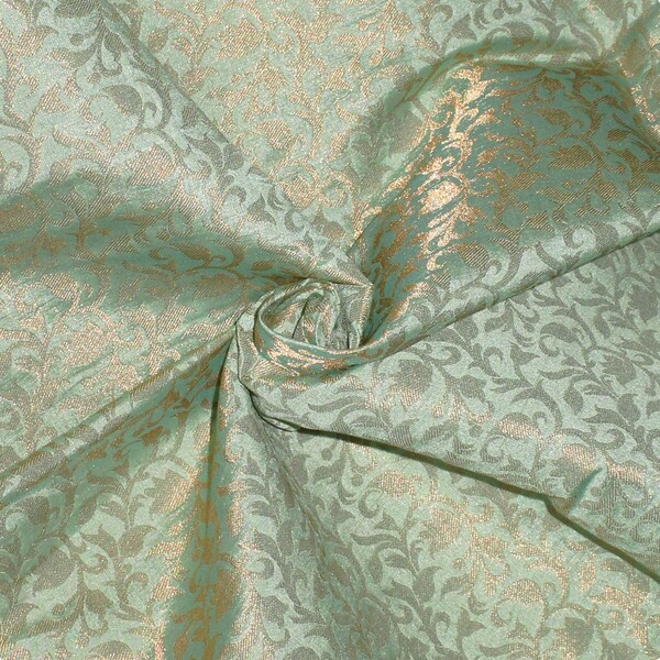 Mint Green Silk Brocade Fabric main image 0