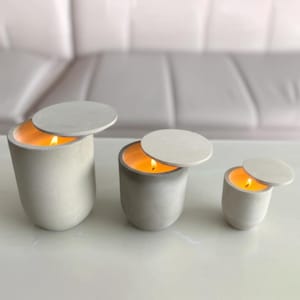Set di stampi in silicone per barattoli di candele (3 misure) – Recipienti in cemento fai da te per la produzione di candele MK8