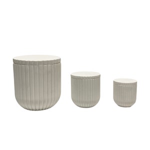 Set di stampi in silicone per barattoli di candele in cemento MK12: vaso con logo fai da te, arredamento moderno per la casa