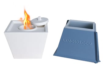 Moule de bureau pour cheminée en béton F3 - Moule pour foyer extérieur - Foyer en béton - Foyer de bureau pour bureau - Personnalisez-les avec votre logo ou votre texte