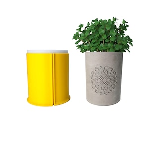 Patterned Flower Pot Silicone Mold BS20- silicone molds for concrete-concrete mold rubber-concrete mold for planter