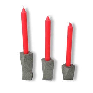 Candlestick Candle Holder Silicone Mold TS6 for DIY Concrete Crafts, Durable Cement Mould for Modern Minimalist Candle Holders